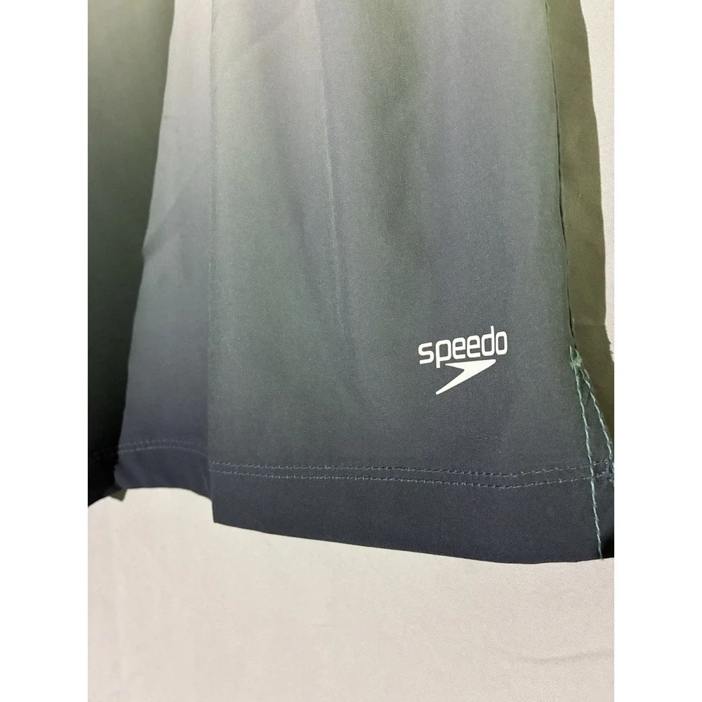 Speedo Tech Volley Swim Shorts Trunk Mens L PUF 50+ Blue Stretch Comfort Liner